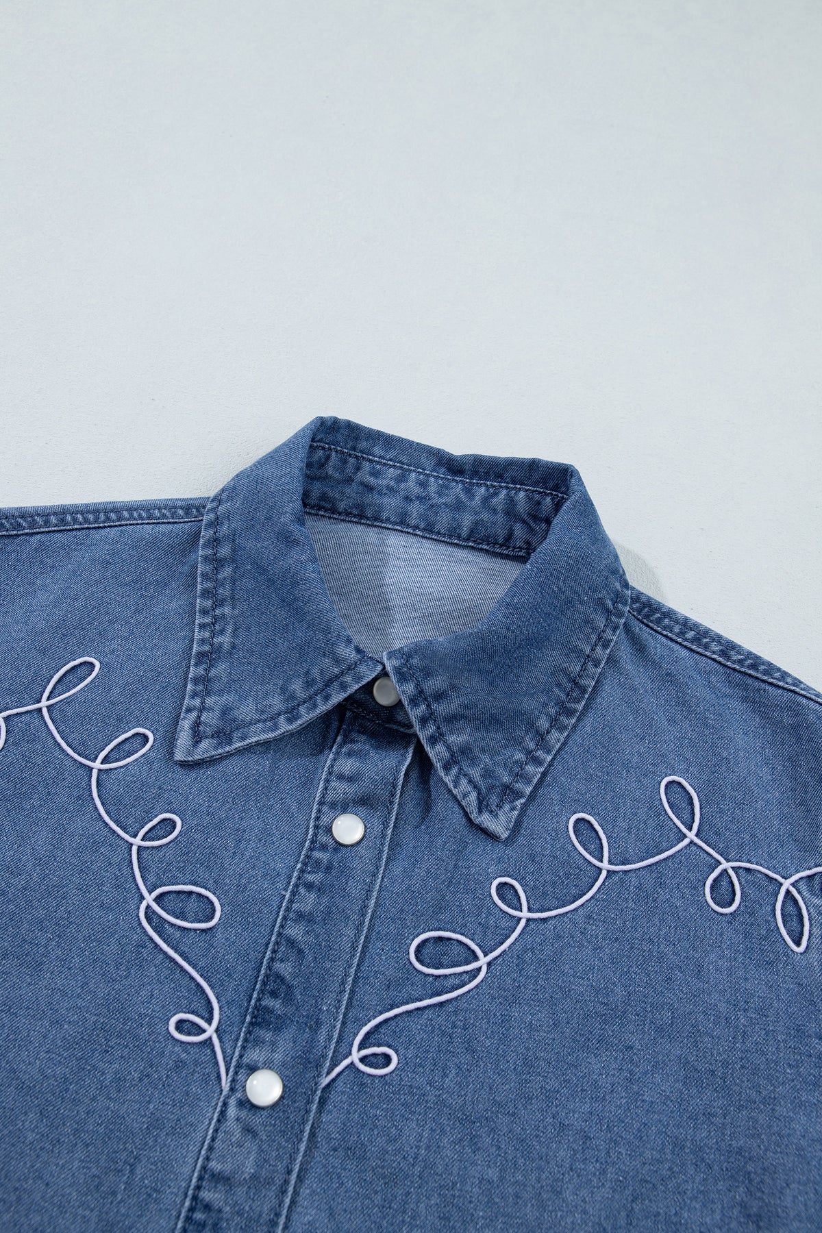 Denim Western Embroidered Shirt