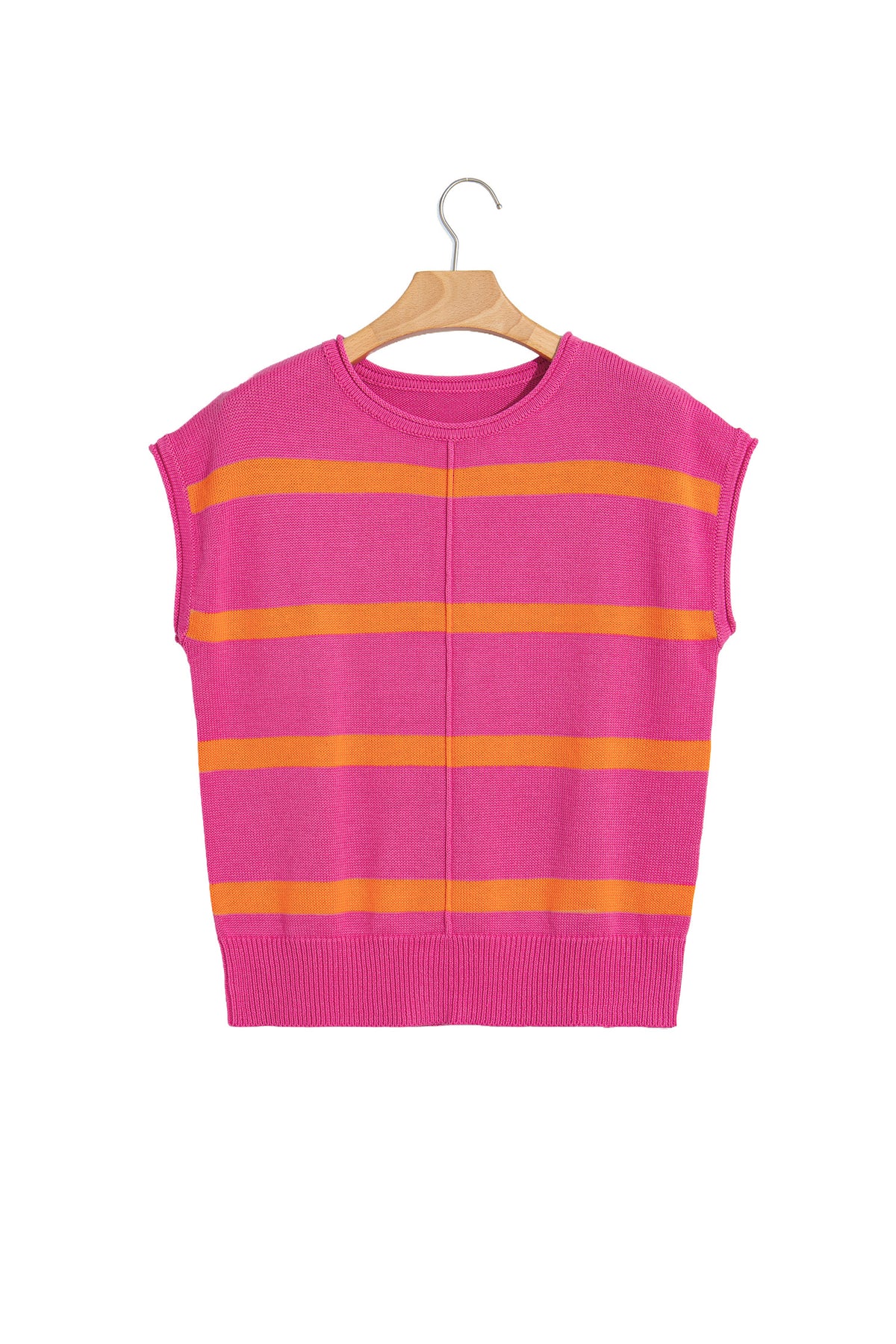 Western Stripe Short Sleeve Sweater