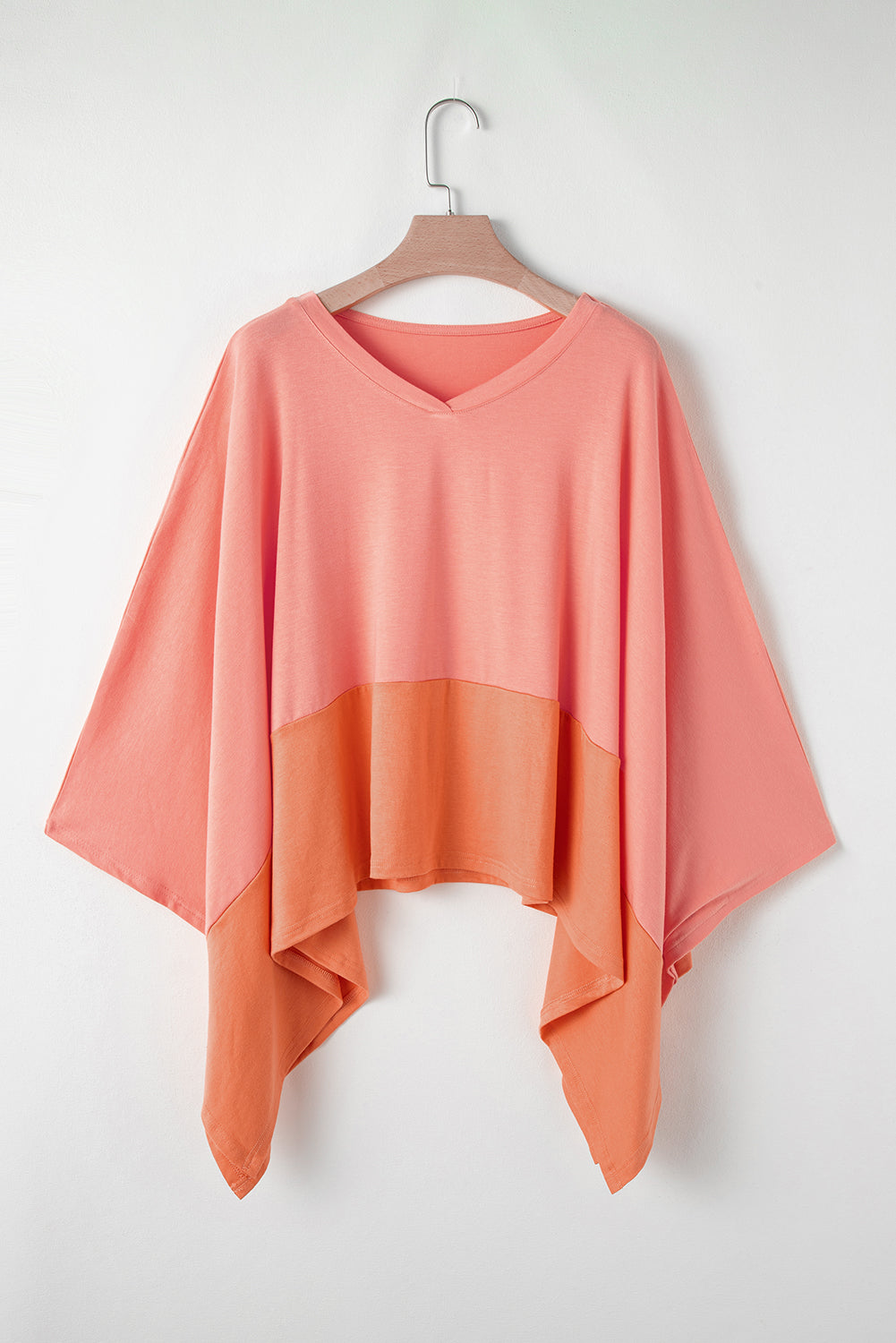 Orange V Neck Oversized Top