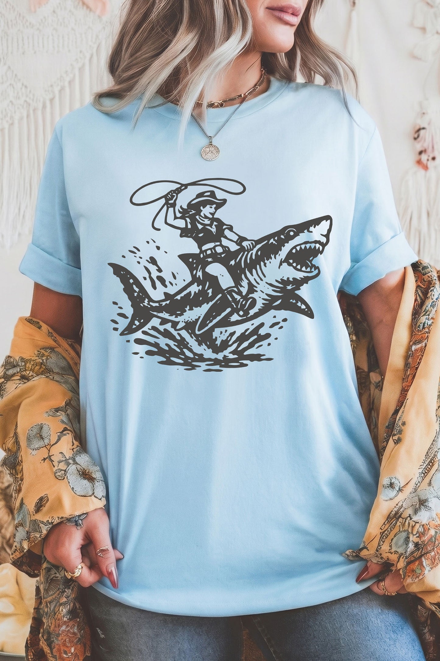 Shark Cowgirl T Shirt