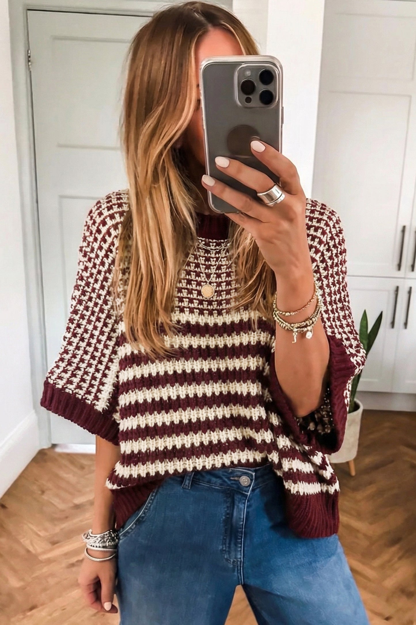 Draped Sleeve Slouchy Sweater