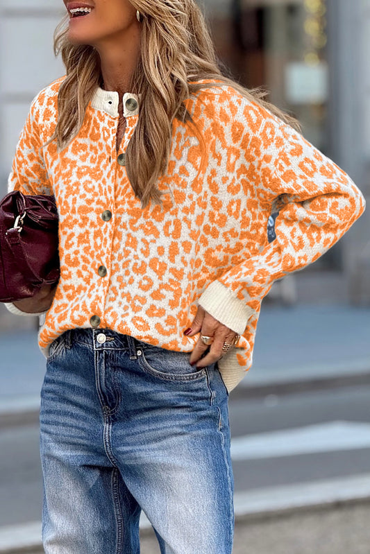 Leopard Knit Cardigan