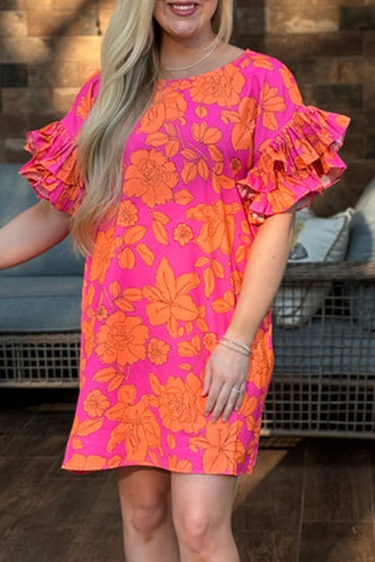 Bright Pink Floral Dress