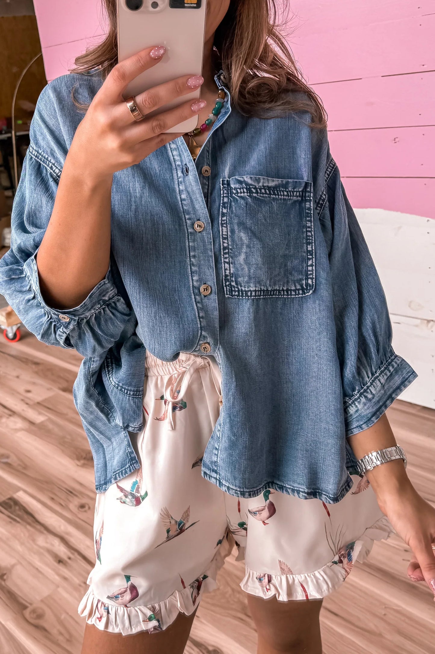 Three Quarter Denim Shirt