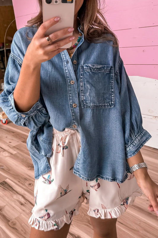 Three Quarter Denim Shirt