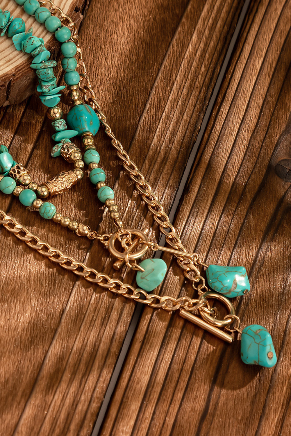 Gold and Turquoise Multi Layer Necklace