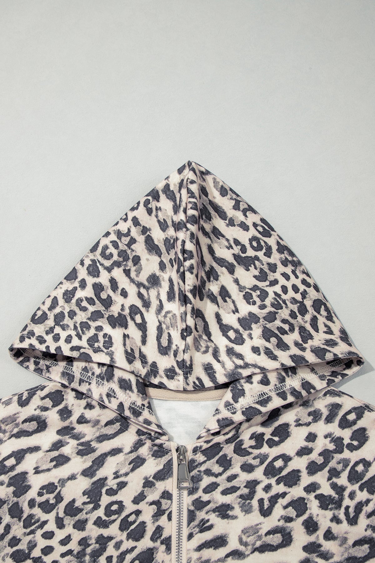 Leopard Zip-Up Hoodie & Short Set