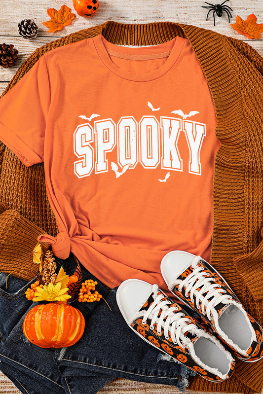 Orange SPOOKY Halloween T Shirt