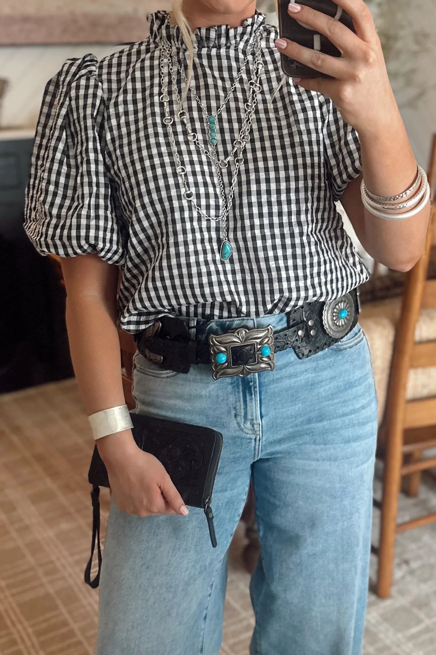 Black Gingham Blouse