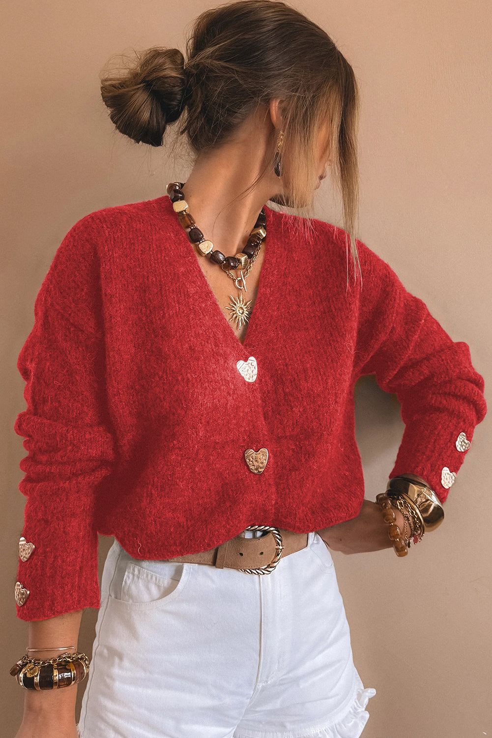 Cardigan with Heart Buttons