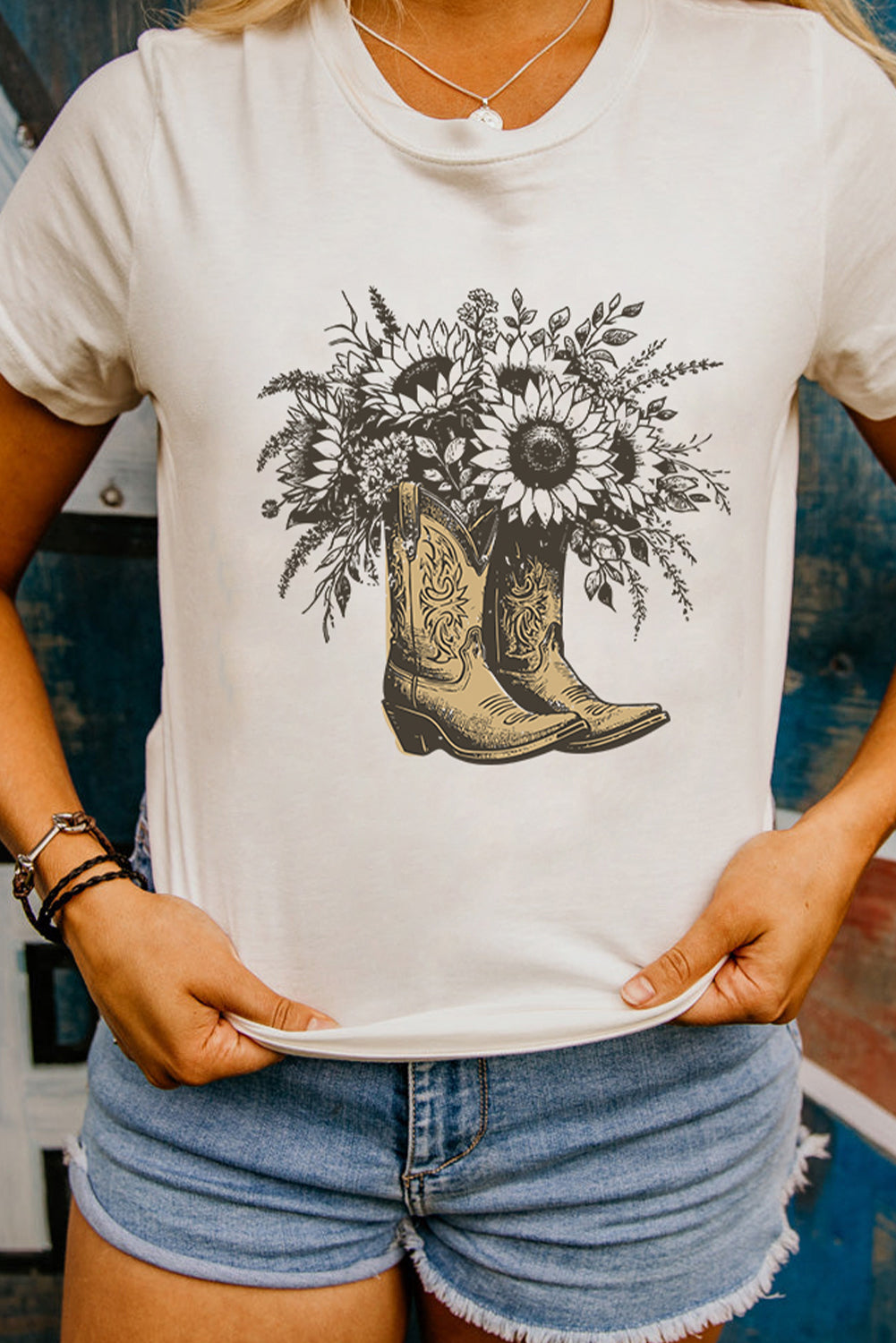 Sunflower & Cowboy Boots Tee