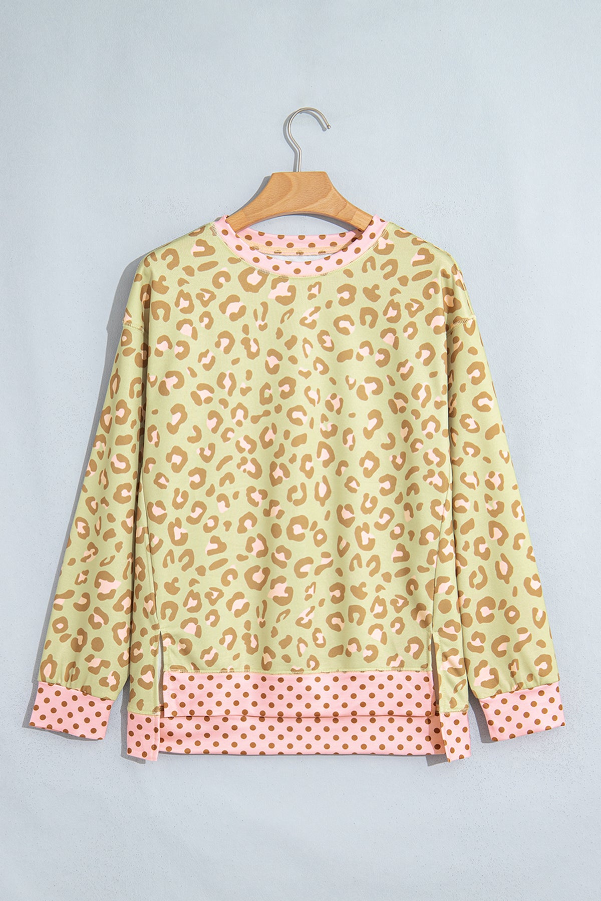 Leopard Polka Dot Trim Top