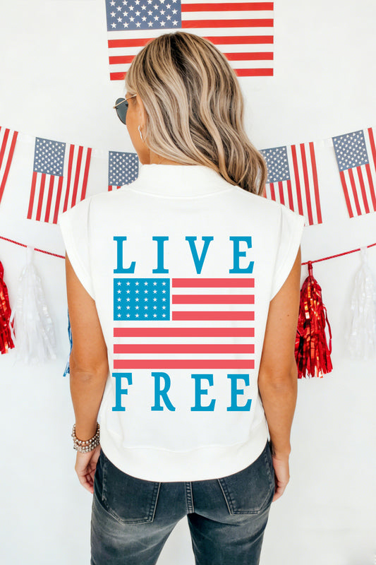 Live Free Flag Top