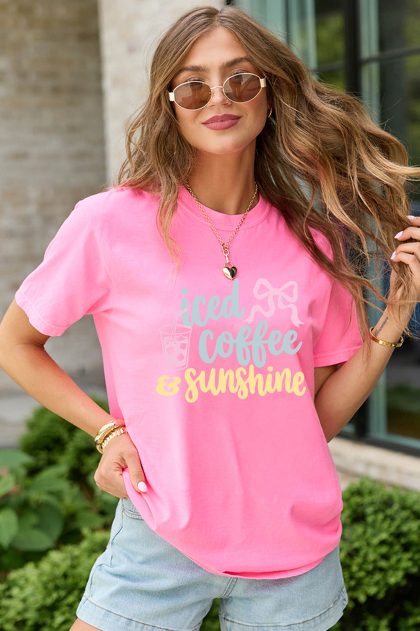 Pink Iced Coffee & Sunshine Tee