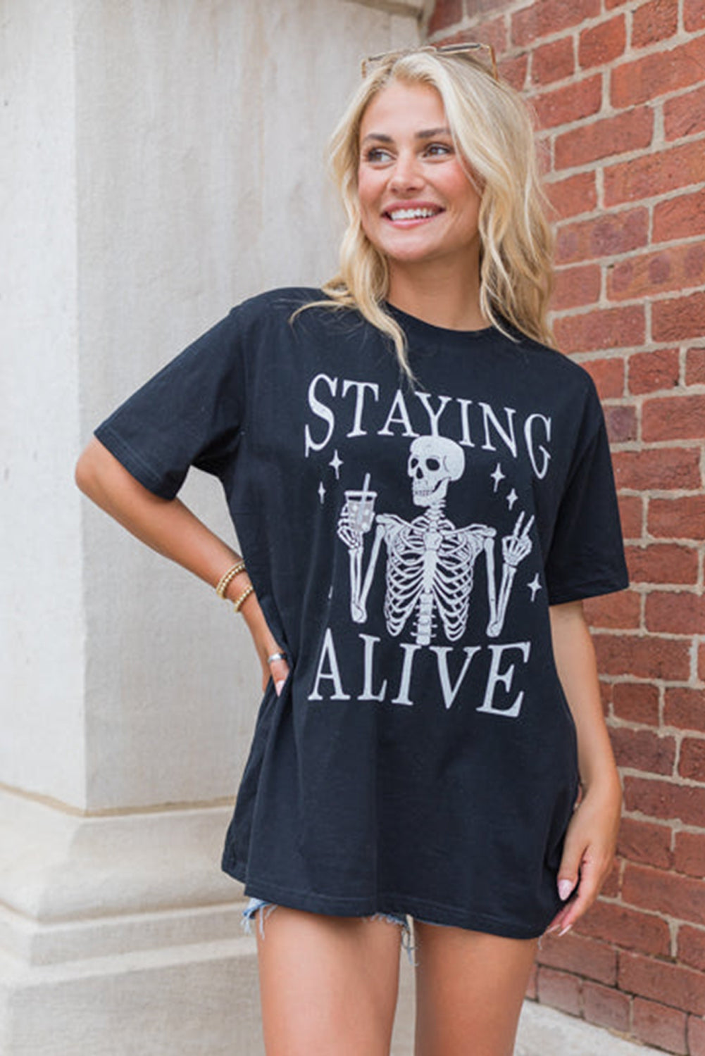 STAYING ALIVE Skeleton Tee
