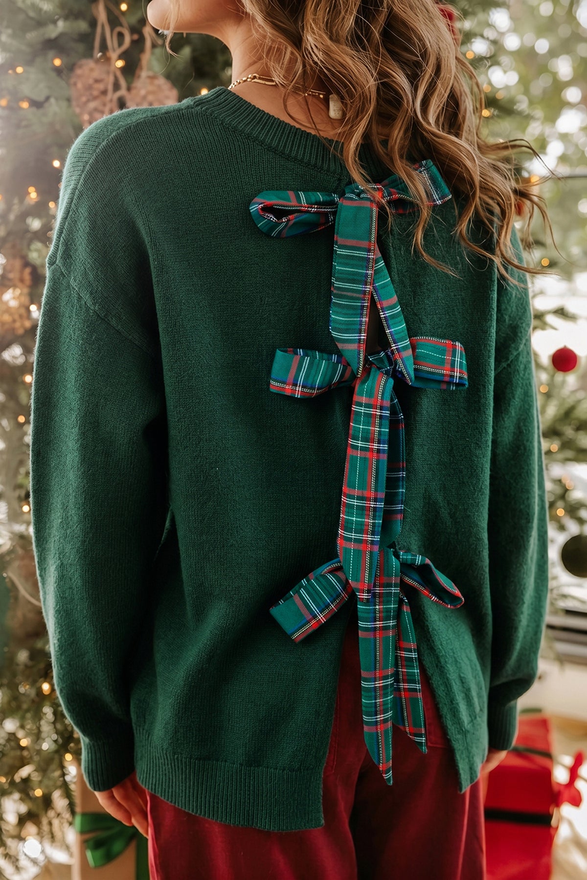 Bow Detail Christmas Sweater