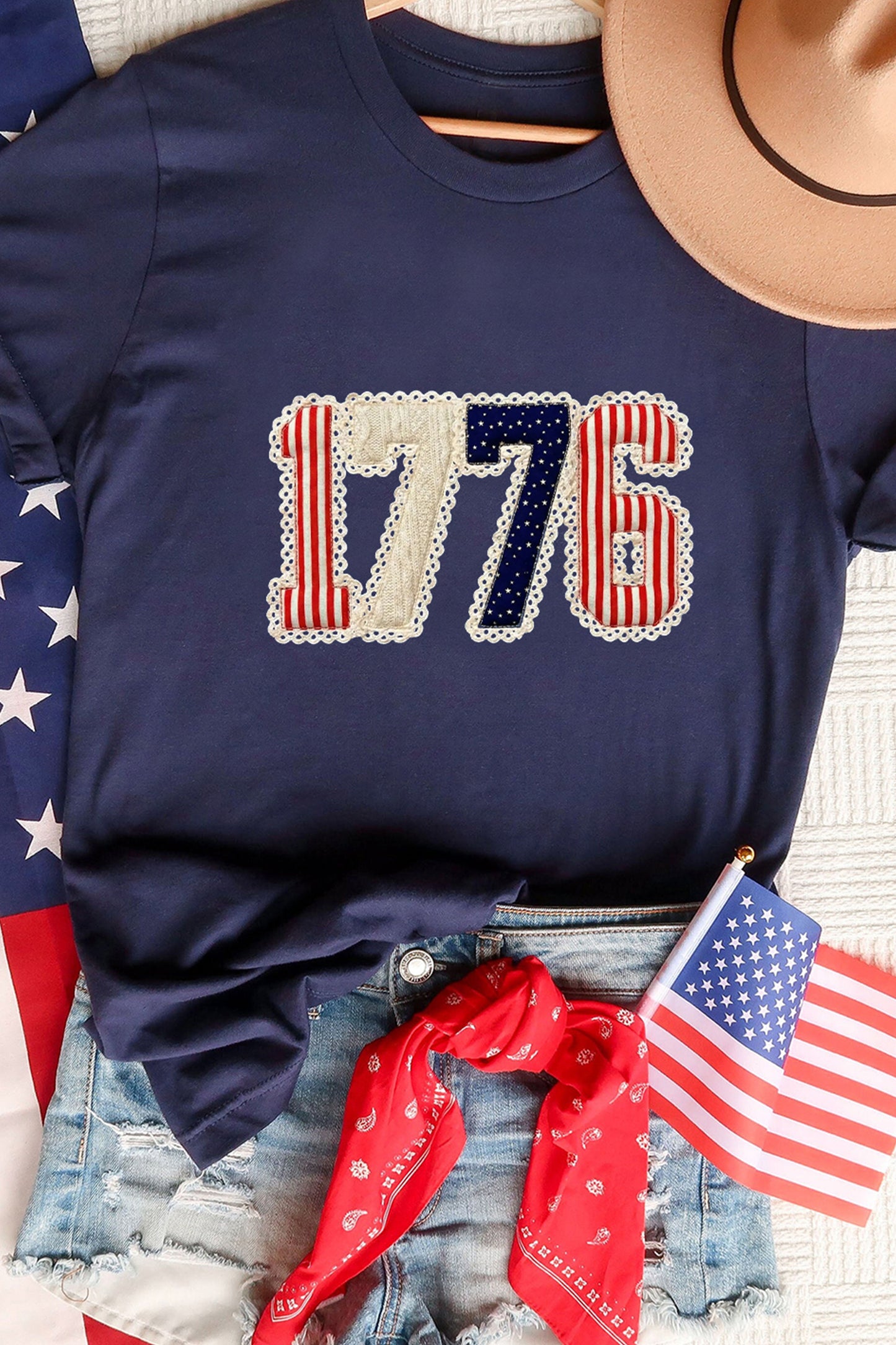 1776 Patchwork Printed Americana T Shirt