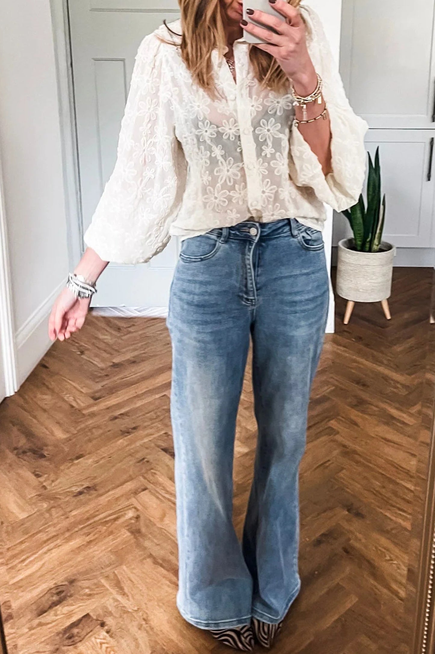 Sheer Floral Blouse