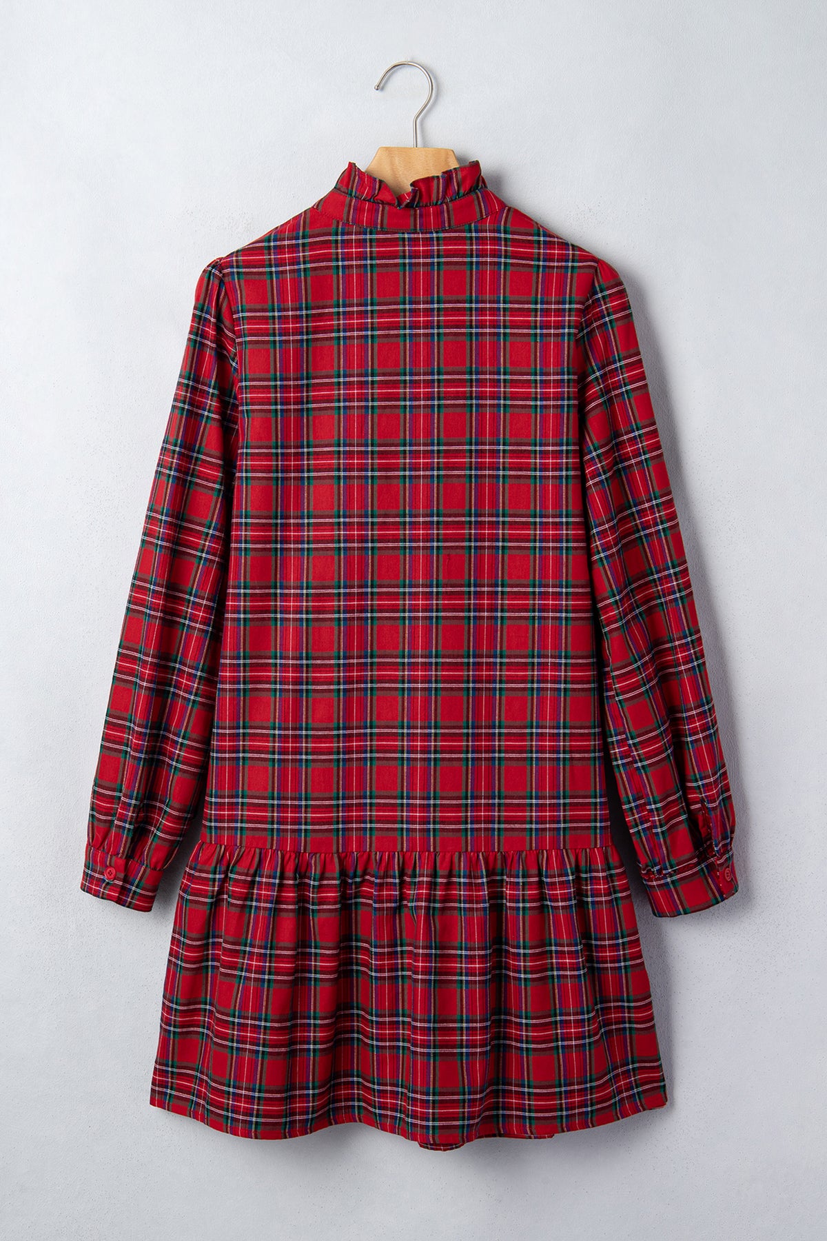 Festive Red Plaid Dress