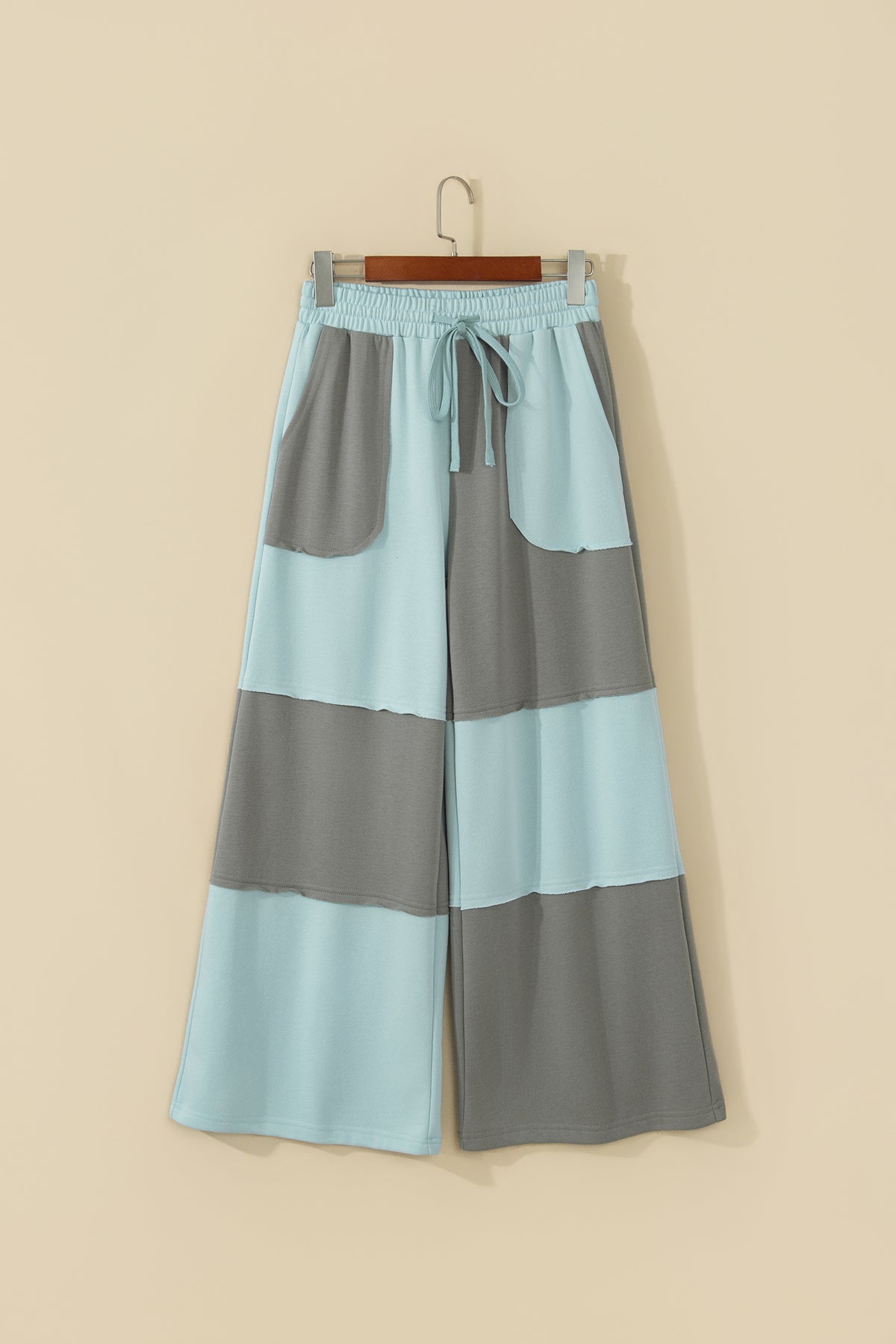 Raw Seam Patchwork Wide Leg Pants