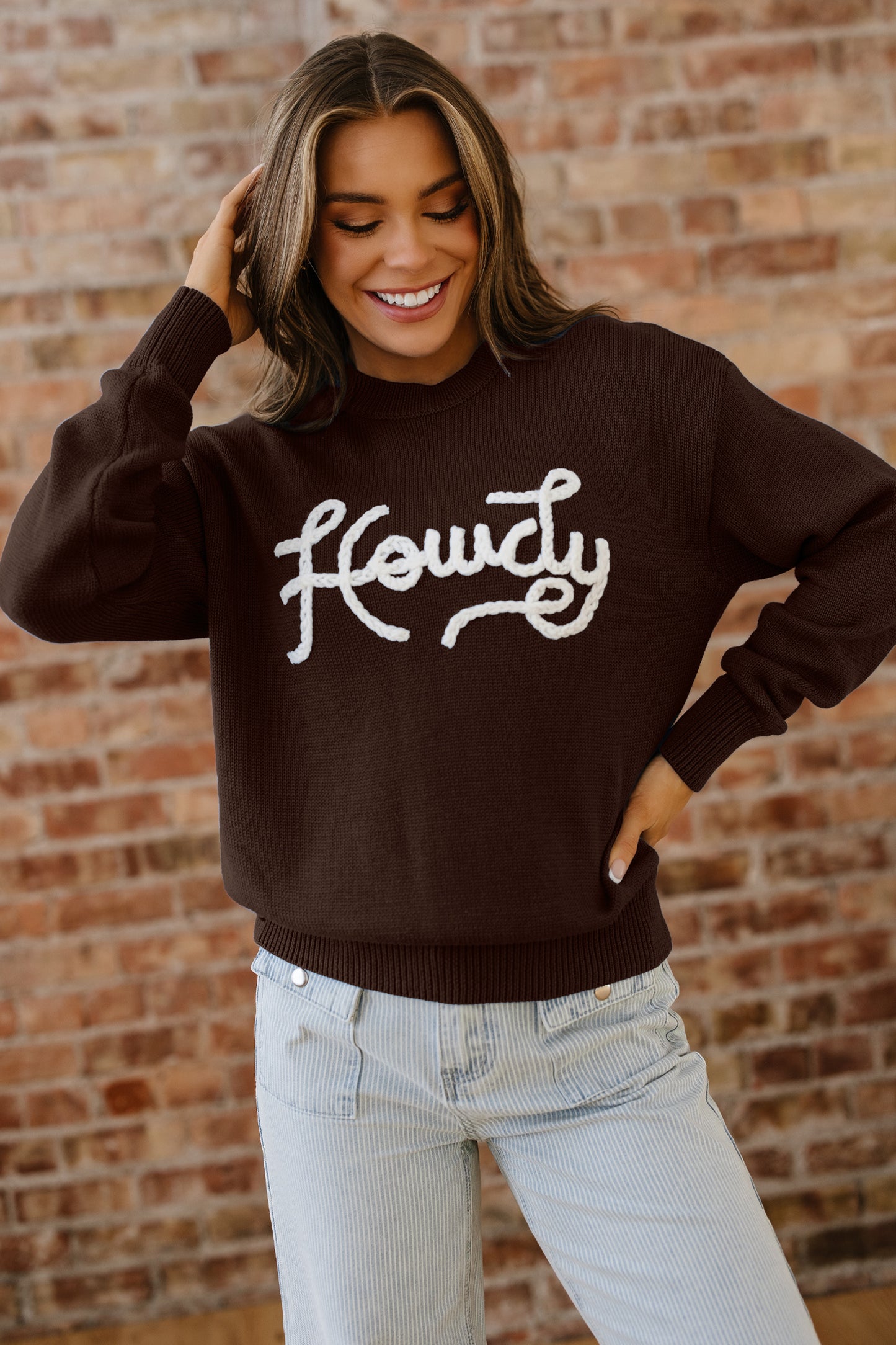 Howdy Embroidered Western Sweater