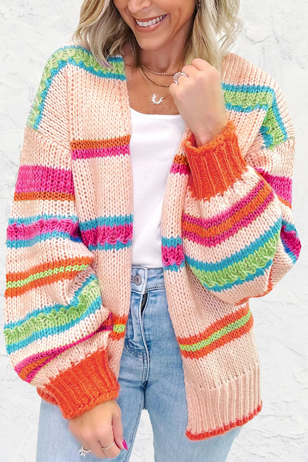 Cozy Striped Oversize Cardigan