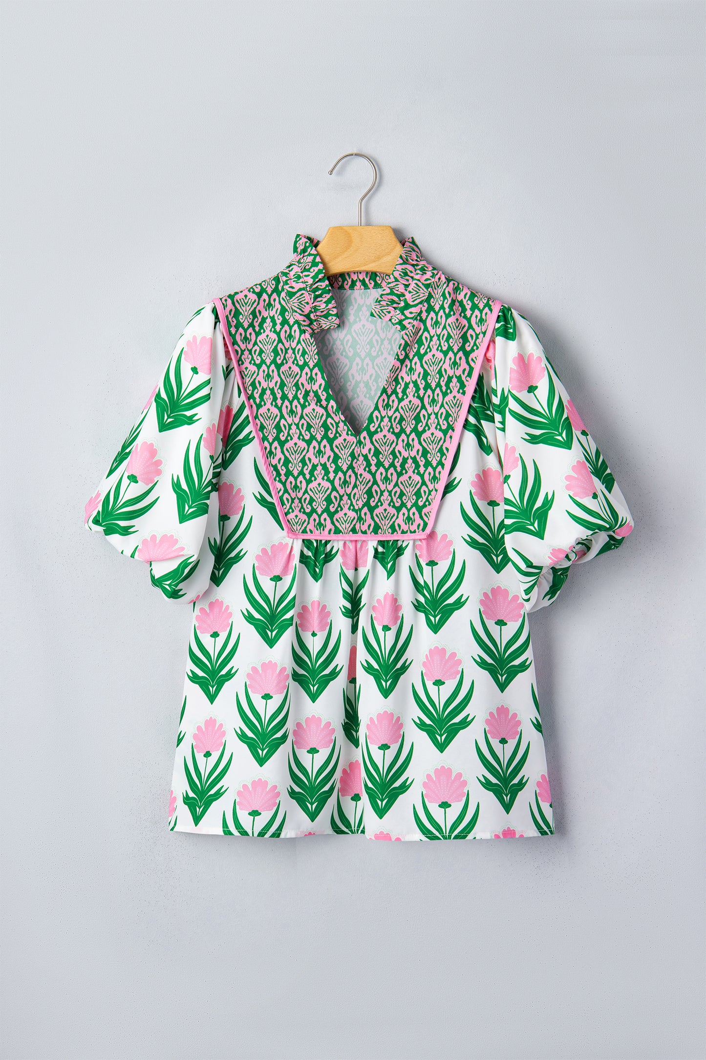 Green Floral Blouse