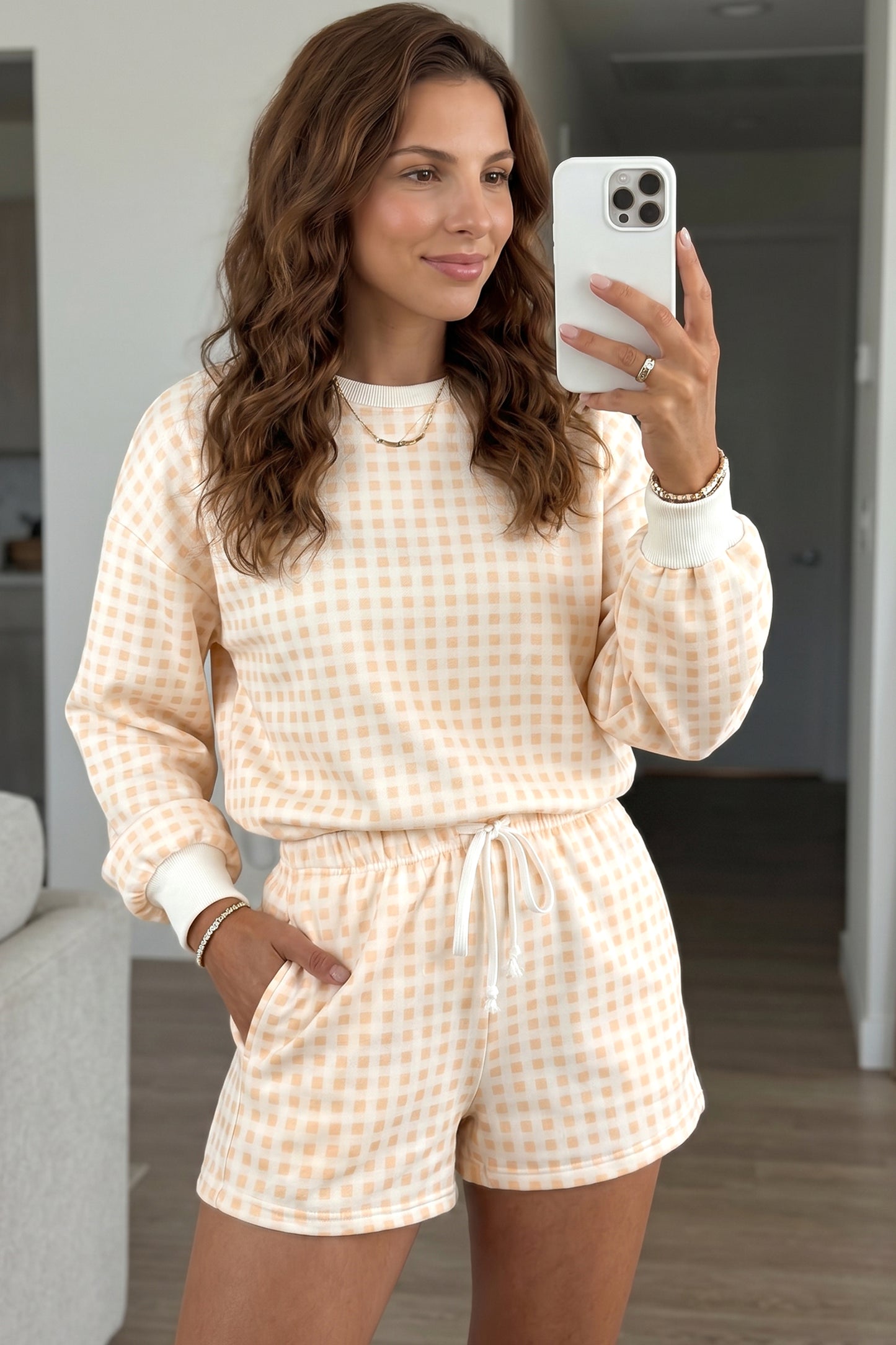 Gingham Shorts Set