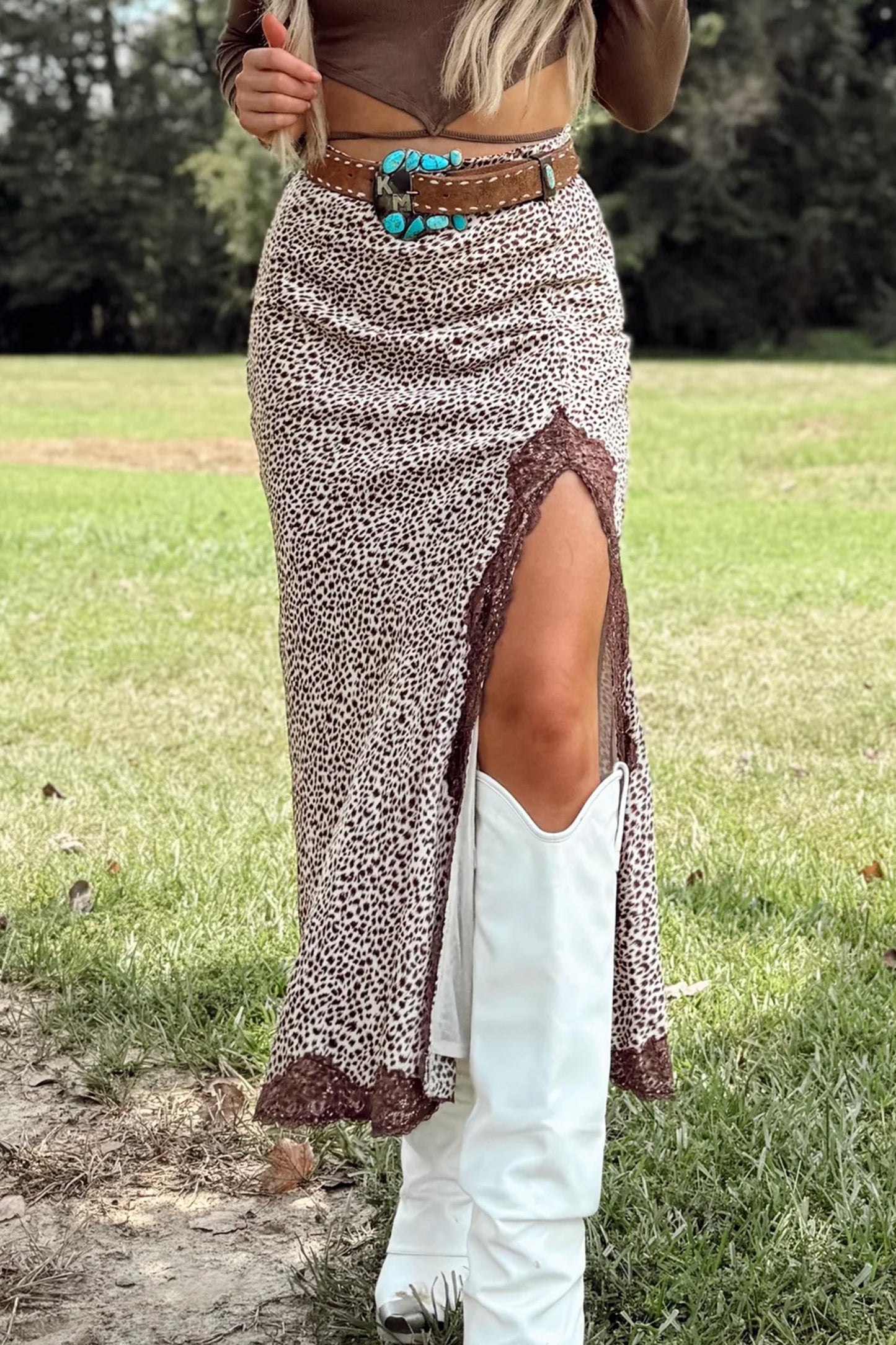 High Split Western Skirt