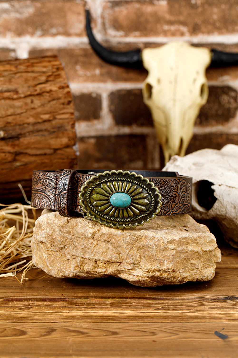 Turquoise Vegan Leather Belt