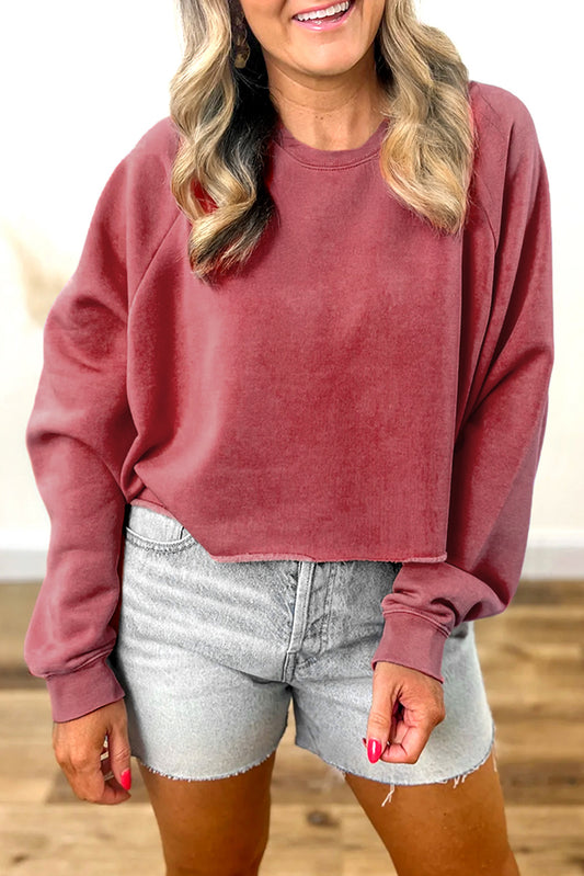 Red Raglan Sleeve Sweatshirt