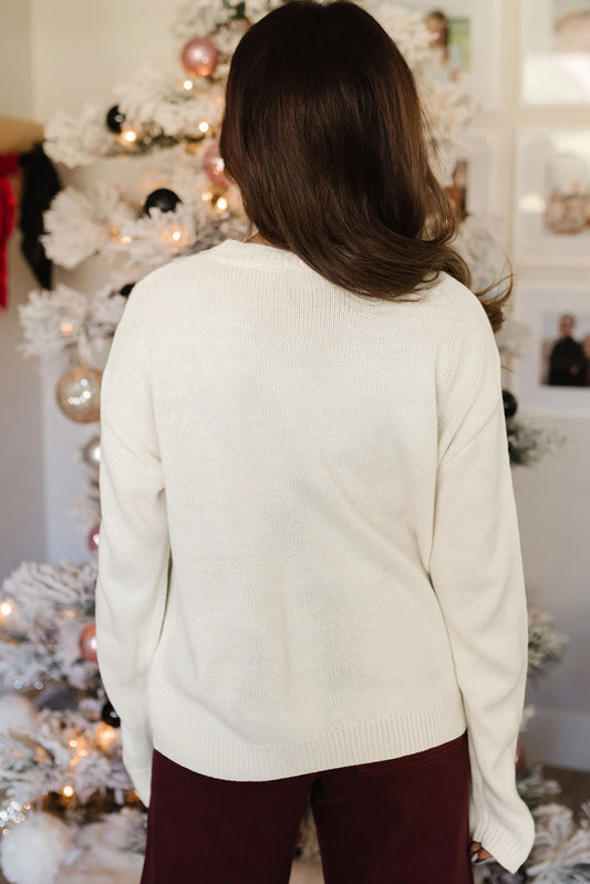 White Sequin Sweater