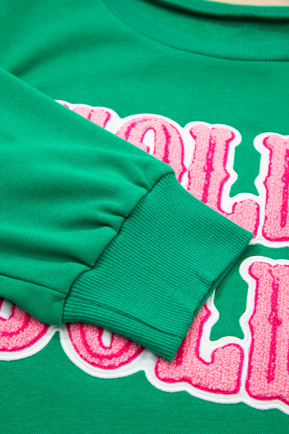 Sea Green HOLLY JOLLY Letter Christmas Holiday Sweatshirt