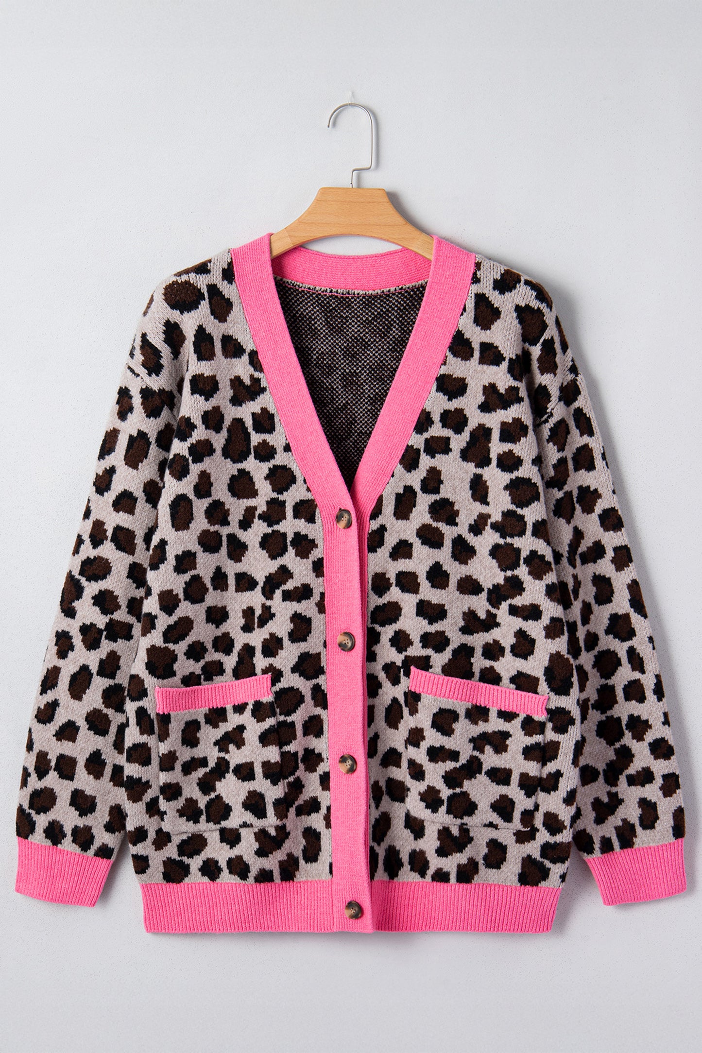 Oversized Leopard Print Cardigan