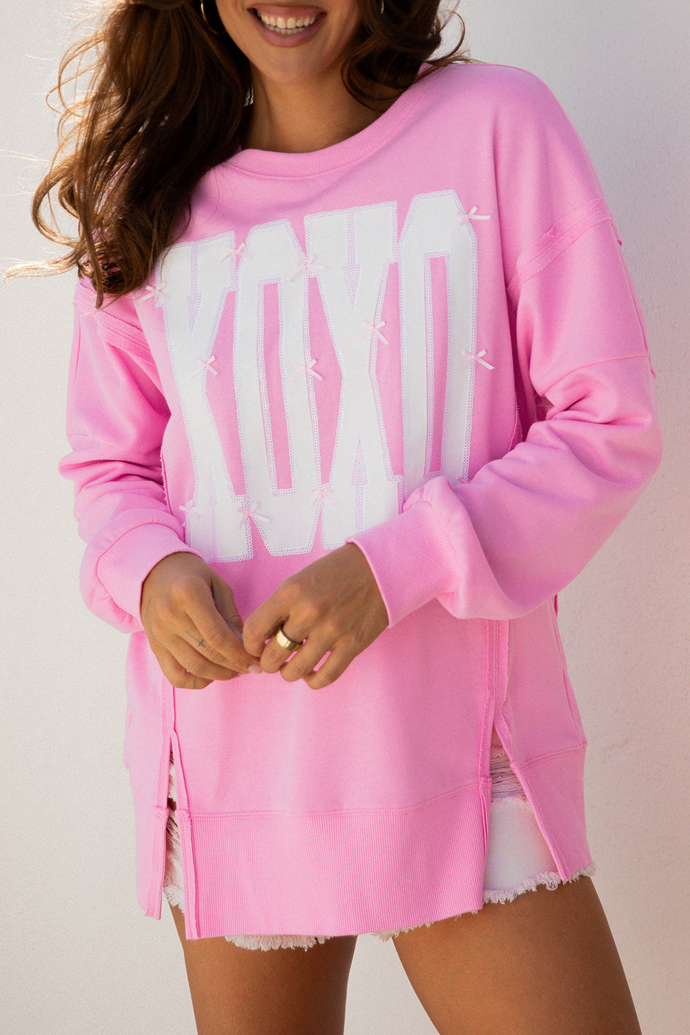 Pink Sequin XOXO Sweatshirt