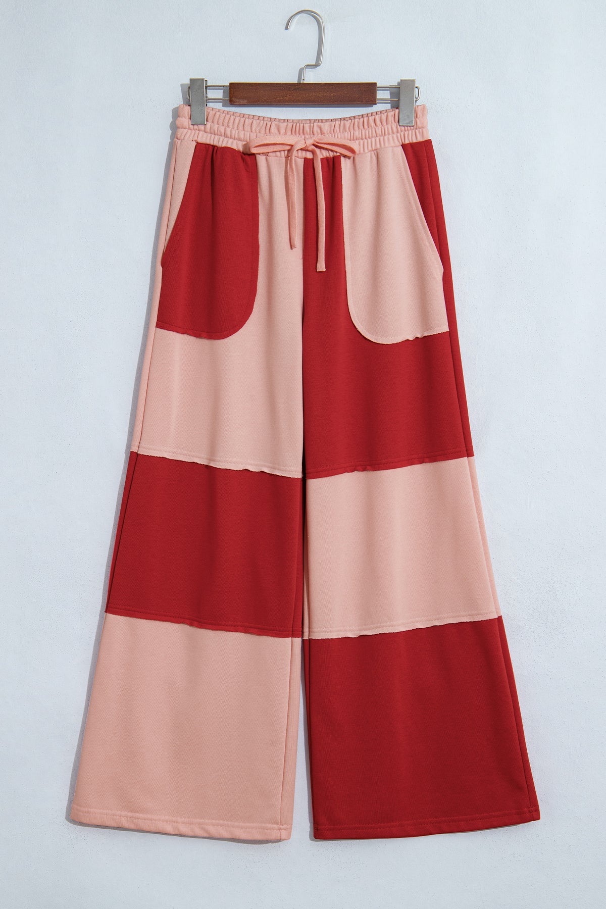 Raw Seam Patchwork Wide Leg Pants
