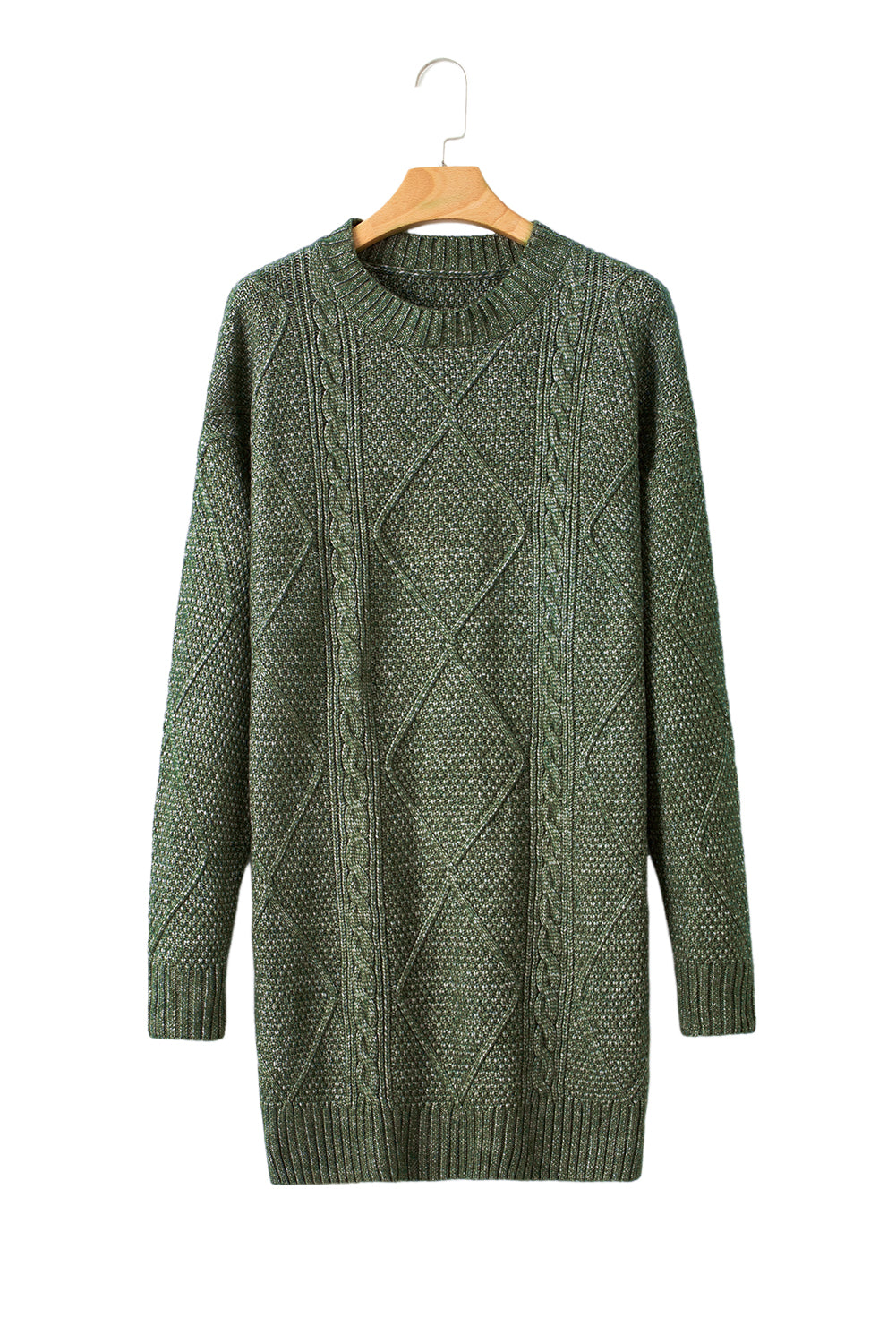 Relaxed Cable Knit  Sweater Dress