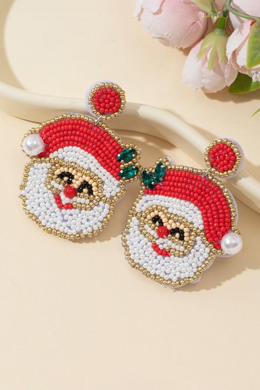 Santa Claus Beaded Earrings