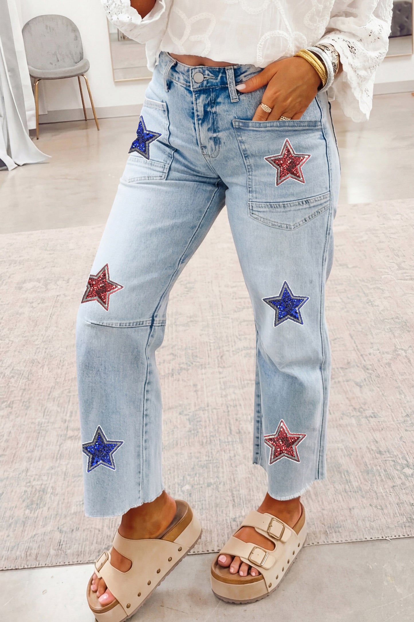 Patriotic Sequin Stars Jeans