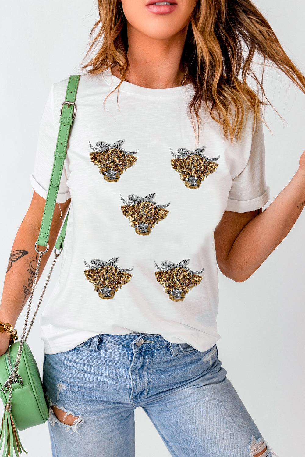 Highland Cow with Bow T Shirt