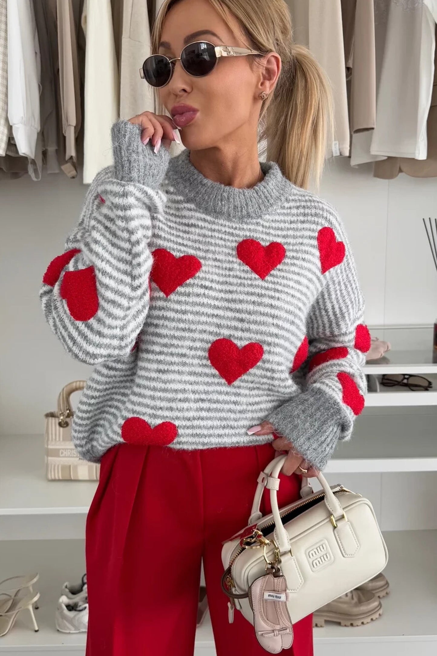 Striped Valentine's Sweater
