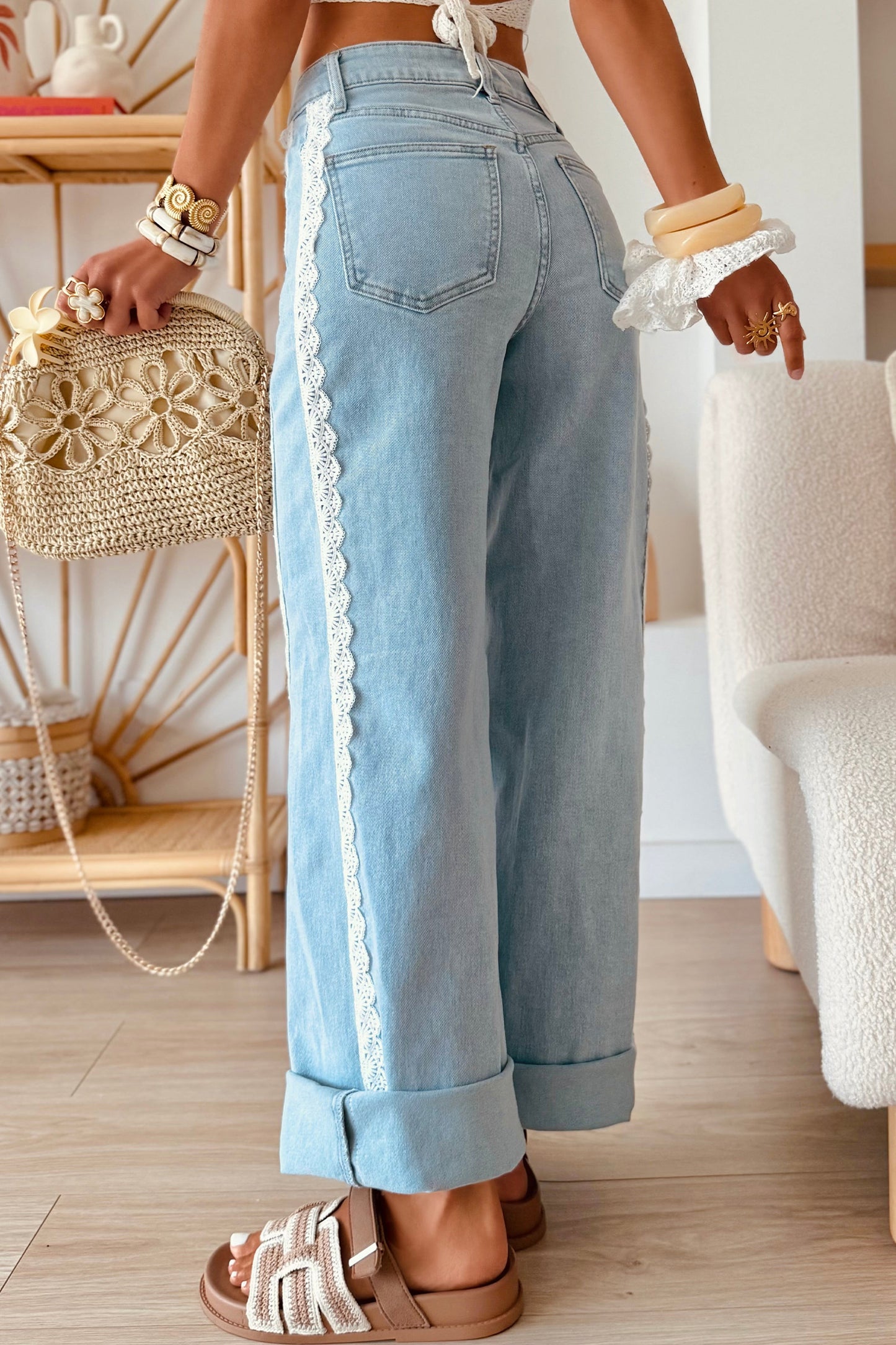 Lace Trim Jeans