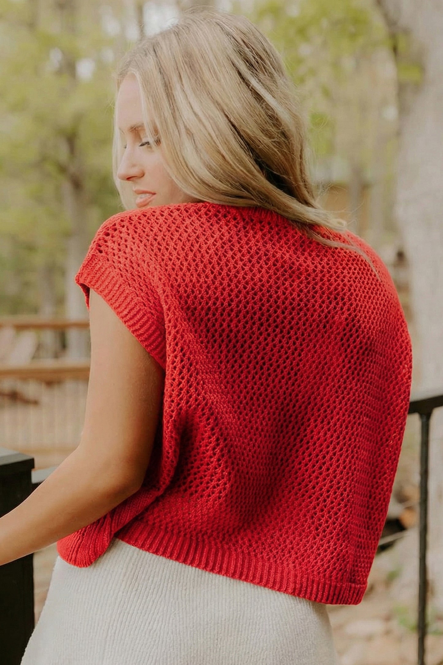 American Flag Short Sleeve Sweater