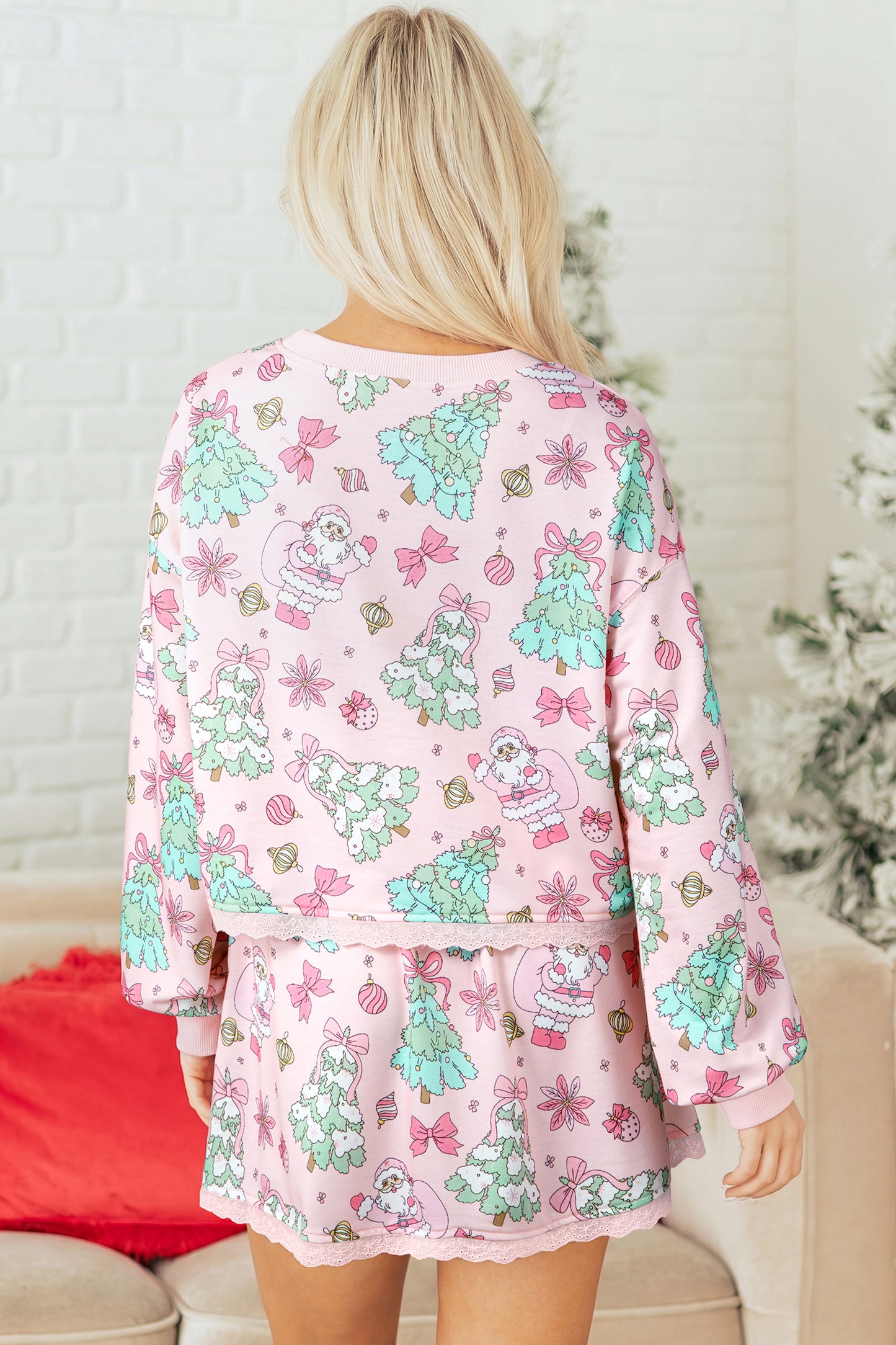 Christmas Print Skirt Set