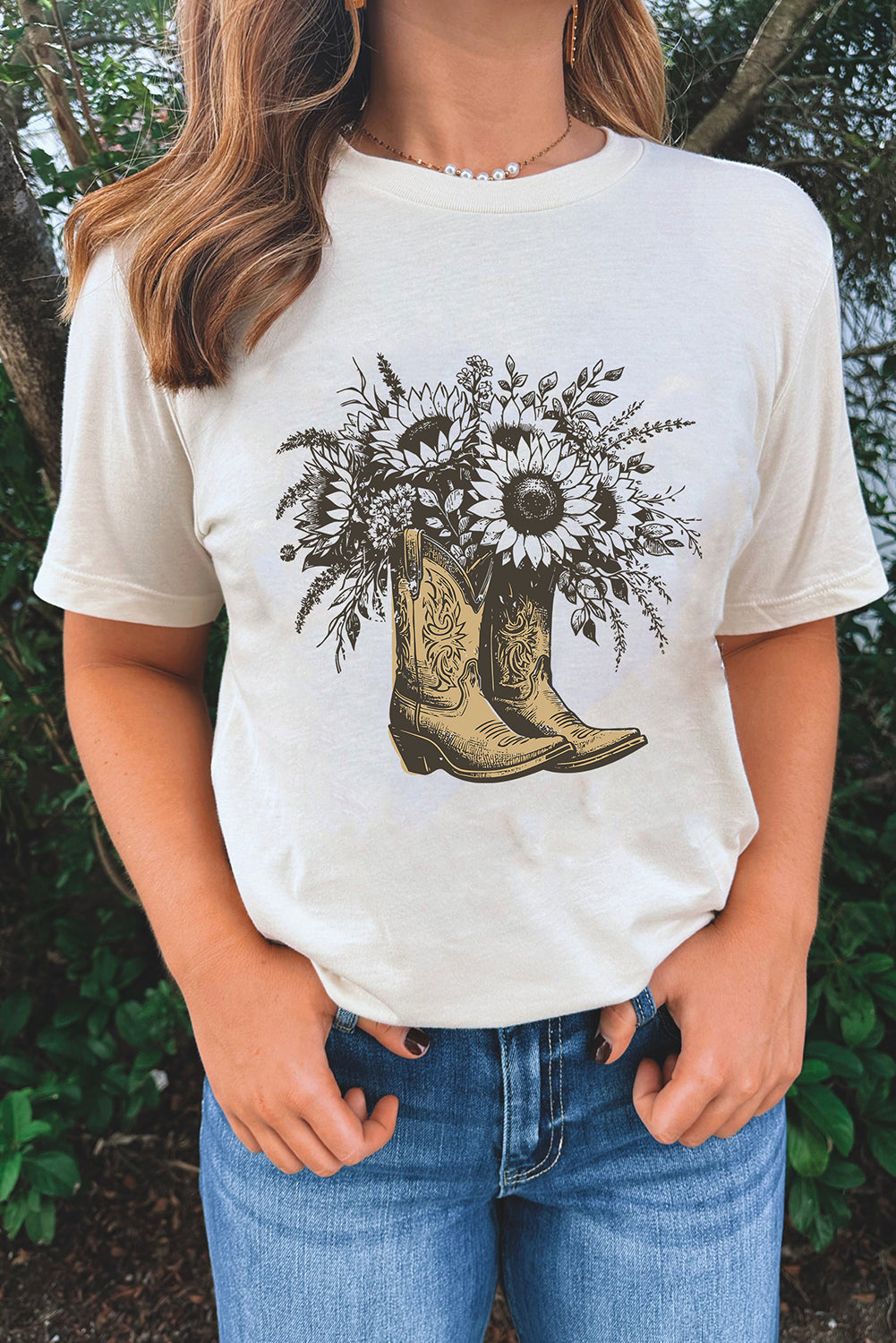 Sunflower & Cowboy Boots Tee