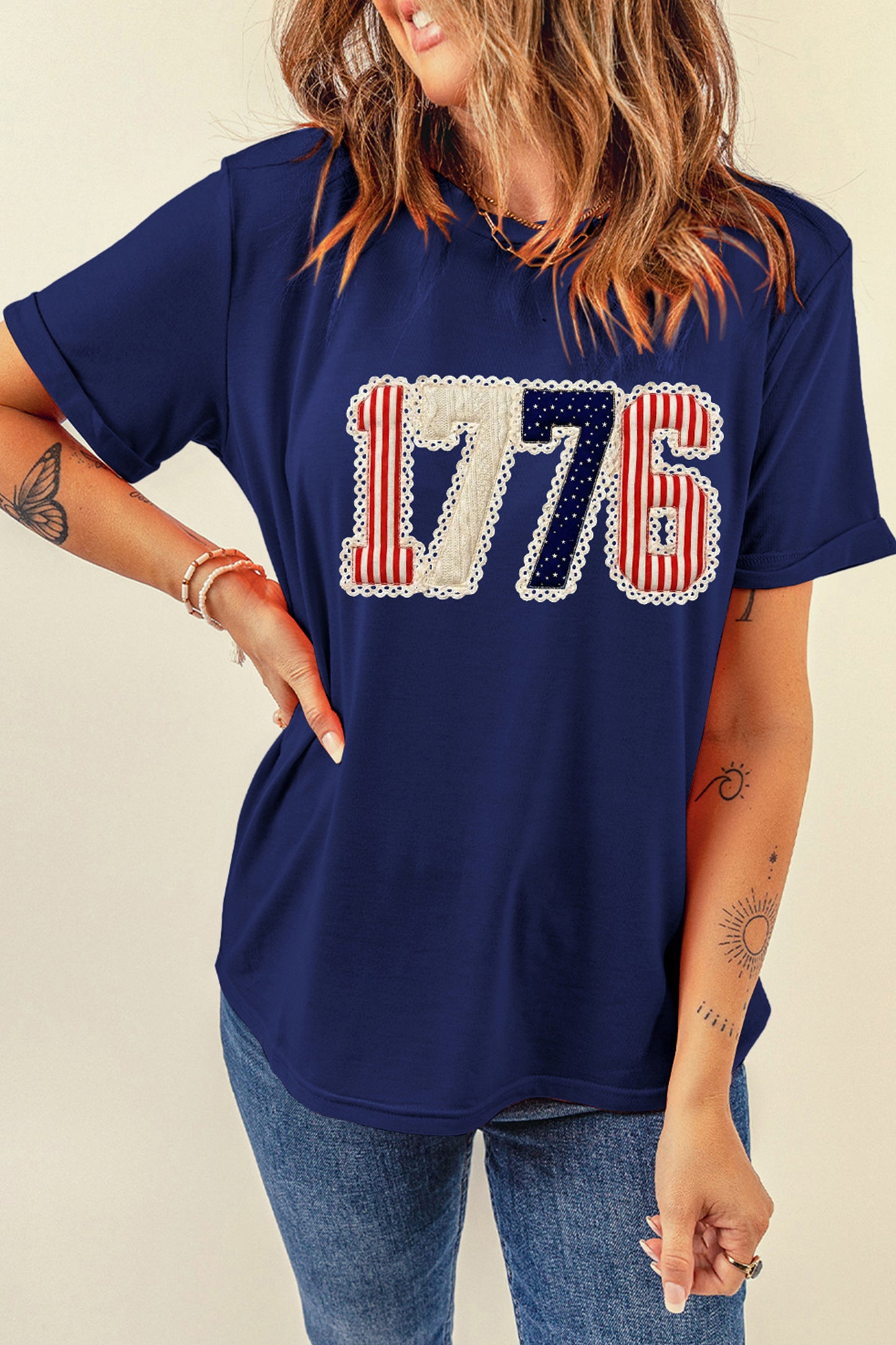 1776 Patchwork Printed Americana T Shirt