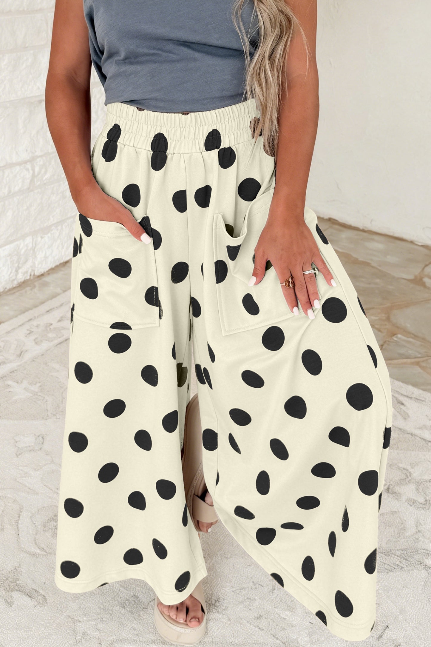 Polka Dot Wide Leg Pants