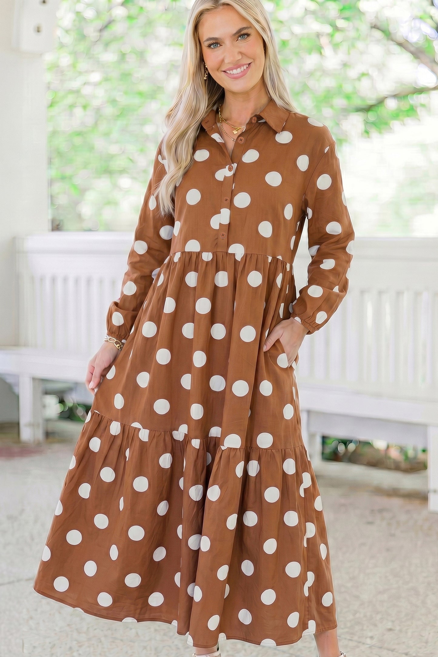 Brown Polka Dot Dress