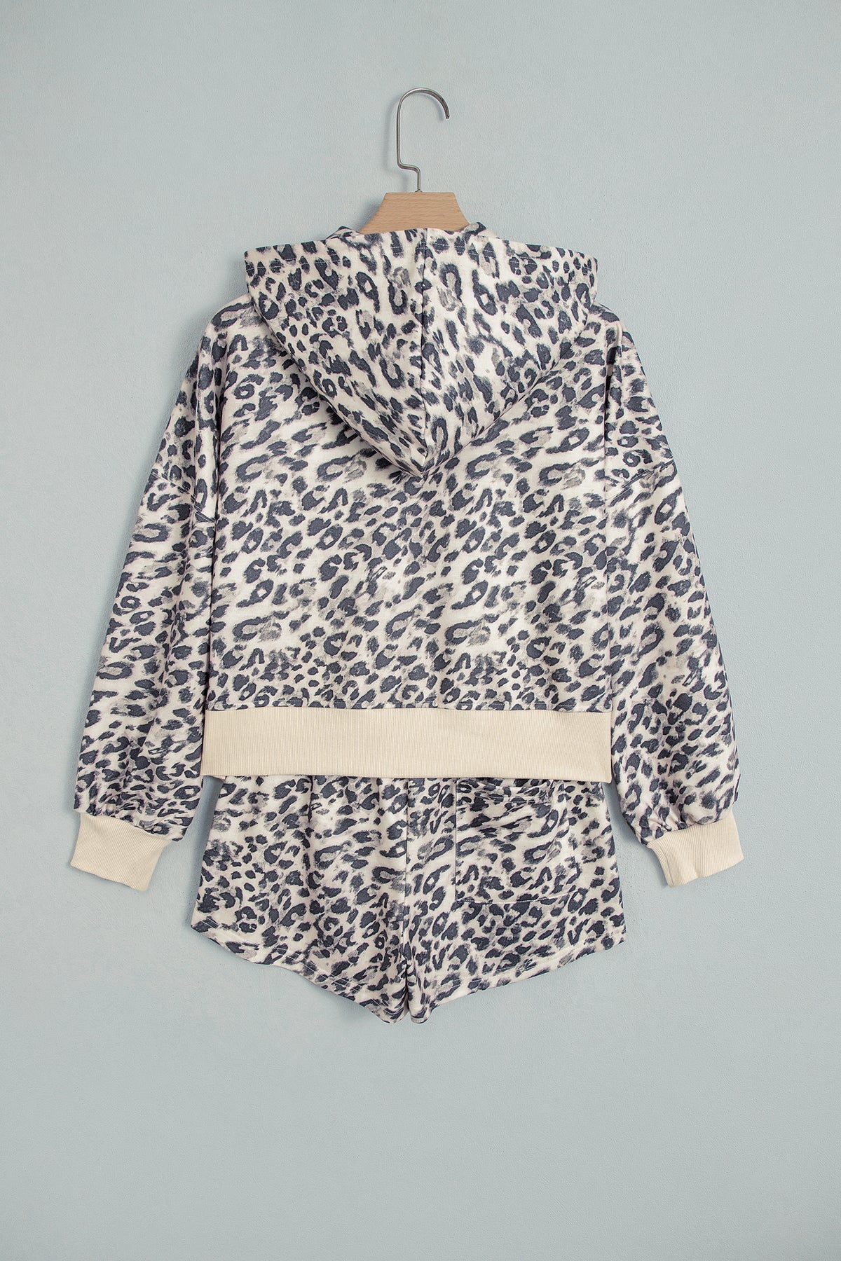 Leopard Zip-Up Hoodie & Short Set