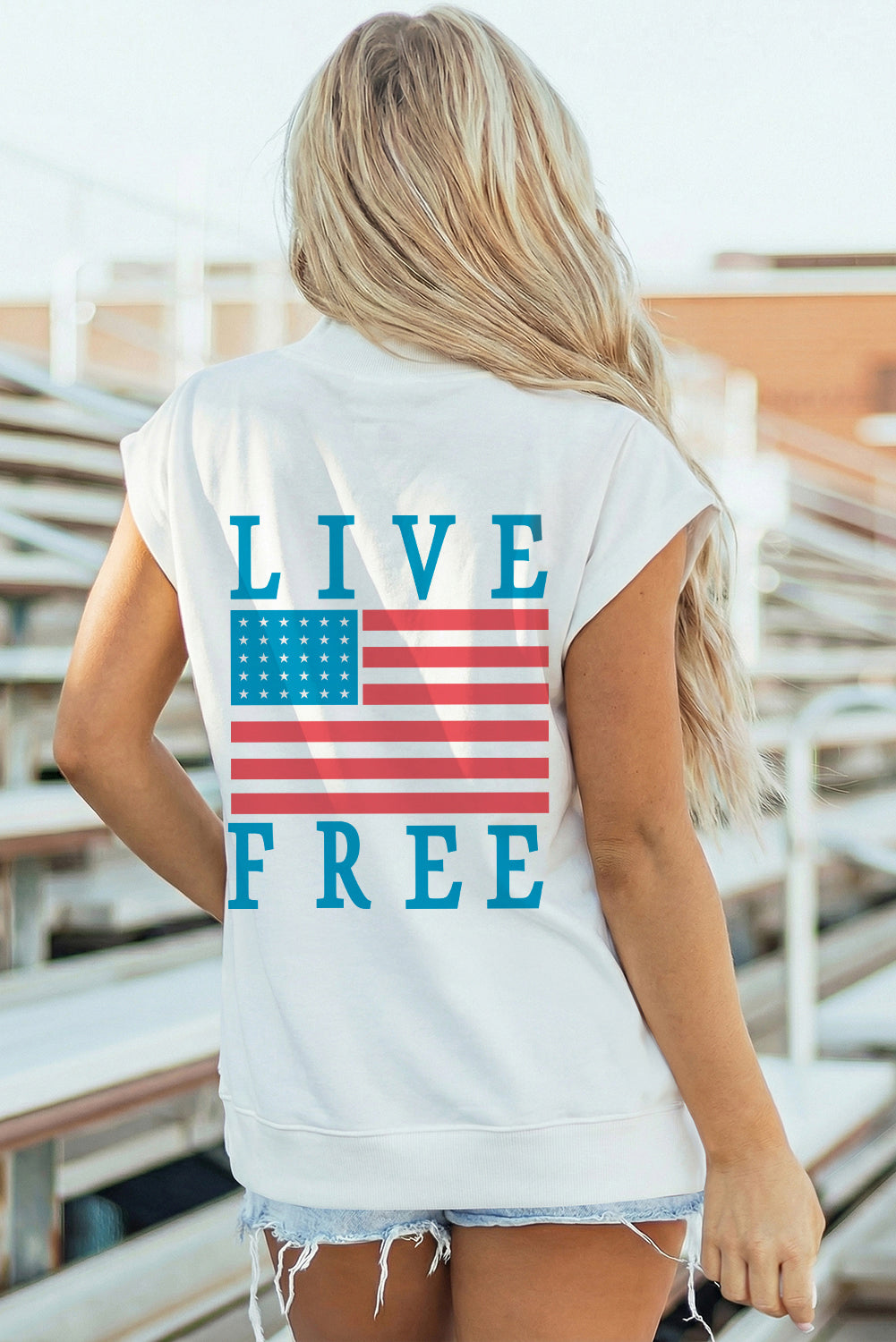Live Free Flag Top